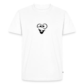 Laughing cheerful cute face - Men's Premium Organic T-Shirt - white - Front - Nico (187cm)