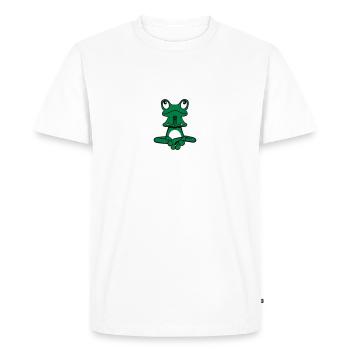 Yoga méditation grenouille - T-shirt Premium bio Homme - blanc - Devant - Nico (187cm)