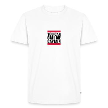 You can call me Captain Logo - Men's Premium Organic T-Shirt - white - Front - Nico (187cm)