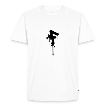 Graffiti F gouttes Farbklex spray - T-shirt Premium bio Homme - blanc - Devant - Nico (187cm)