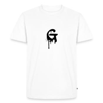 Graffiti G tombe Farbklex spray - T-shirt Premium bio Homme - blanc - Devant - Nico (187cm)