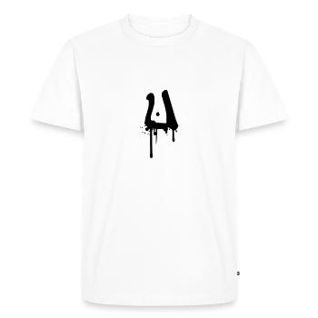 Graffiti U gouttes Farbklex spray - T-shirt Premium bio Homme - blanc - Devant - Nico (187cm)