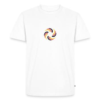 Noir Rouge Or Cercle drapeau de l'Allemagne - T-shirt Premium bio Homme - blanc - Devant - Nico (187cm)