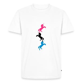 3 unicorns Tower Pattern - Men's Premium Organic T-Shirt - white - Front - Nico (187cm)