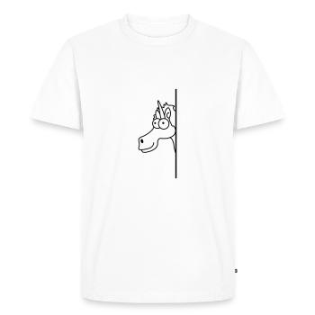 Funny Crazy Cartoon Cartoon Unicorn - Men's Premium Organic T-Shirt - white - Front - Nico (187cm)