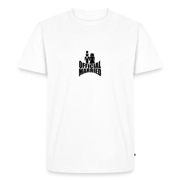 Marié officiel - T-shirt Premium bio Homme - blanc - Devant - Nico (187cm)