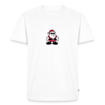 Santa Claus christmas stocking cap sad - Men's Premium Organic T-Shirt - white - Front - Nico (187cm)