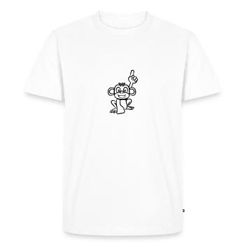 monkey funny forefinger - Men's Premium Organic T-Shirt - white - Front - Nico (187cm)