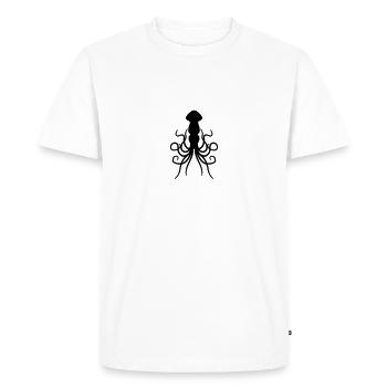 silhouette shadow black silhouette huge big evil d - Men's Premium Organic T-Shirt - white - Front - Nico (187cm)
