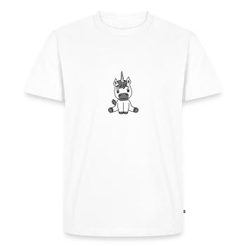poulain licorne licorne douce mignon assis cheval - T-shirt Premium bio Homme - blanc - Devant - Nico (187cm)