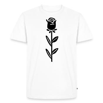 Pink Flower - Men's Premium Organic T-Shirt - white - Front - Nico (187cm)