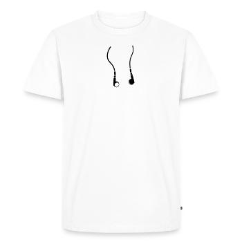 des écouteurs - T-shirt Premium bio Homme - blanc - Devant - Nico (187cm)