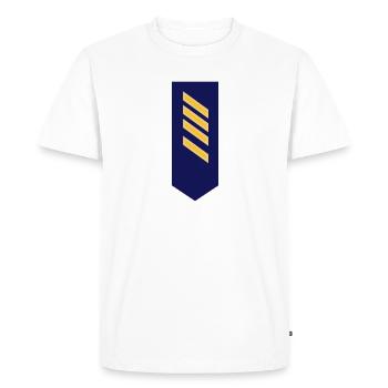 Shoulder flap Marine Rod Liberator - Men's Premium Organic T-Shirt - white - Front - Nico (187cm)