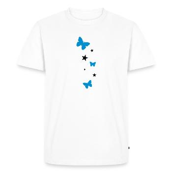 Les étoiles et les papillons - T-shirt Premium bio Homme - blanc - Devant - Nico (187cm)