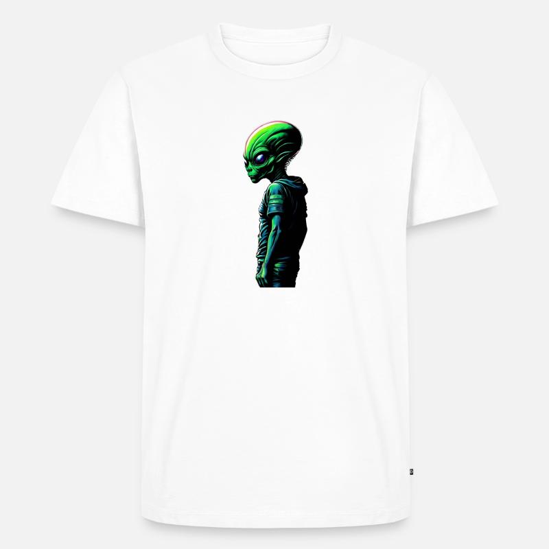 Alien - Männer Premium Bio T-Shirt - Weiß