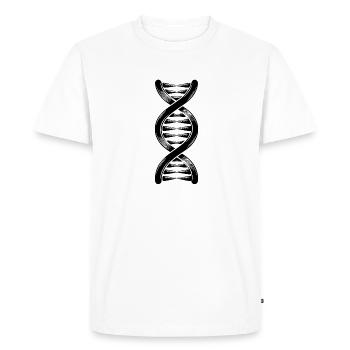 Double hélice brin d’ADN avec liaisons hydrogène - T-shirt Premium bio Homme - blanc - Devant - Nico (187cm)