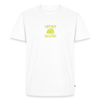 Math Mathématiques Sciences Math Cadeau - T-shirt Premium bio Homme - blanc - Devant - Nico (187cm)