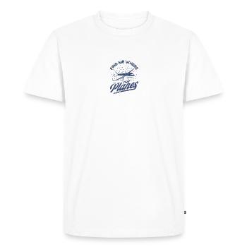 Cadeau d’atterrissage d’avion de pilote d’avion d’avion - T-shirt Premium bio Homme - blanc - Devant - Nico (187cm)