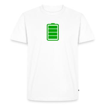 Batterie pleine - T-shirt Premium bio Homme - blanc - Devant - Nico (187cm)