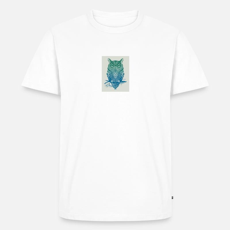GoVoR_EULE - Männer Premium Bio T-Shirt - Weiß