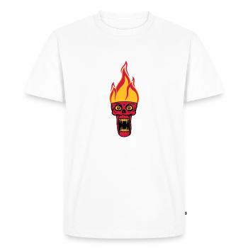 monster hoelle evil horror halloween head face - Men's Premium Organic T-Shirt - white - Front - Nico (187cm)