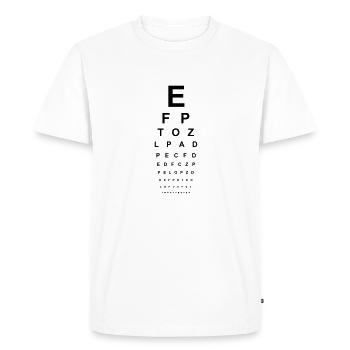 Lunettes de vue Opticiens lire les lettres ABC - T-shirt Premium bio Homme - blanc - Devant - Nico (187cm)