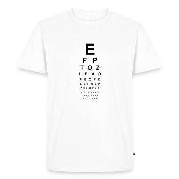 Lunettes de vue Opticiens lire les lettres ABC - T-shirt Premium bio Homme - blanc - Devant - Nico (187cm)