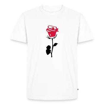 rose fleur - T-shirt Premium bio Homme - blanc - Devant - Nico (187cm)
