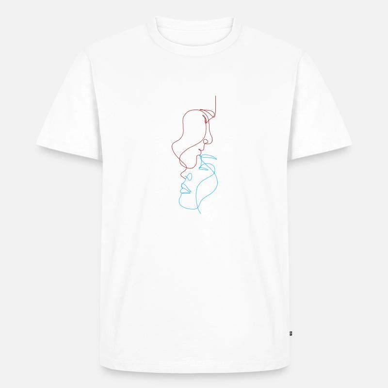 LoveLines - Männer Premium Bio T-Shirt - Weiß