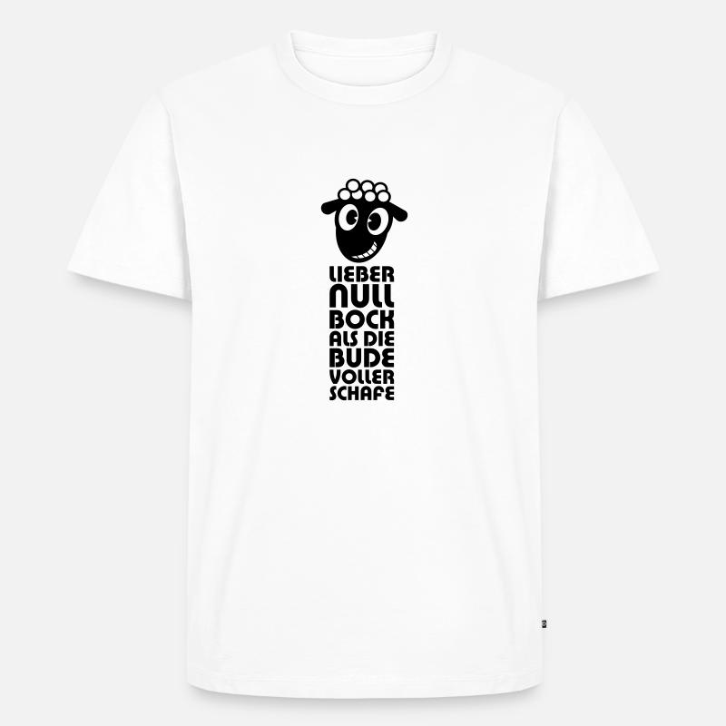 Null BockVersion 2 - Männer Premium Bio T-Shirt - Weiß