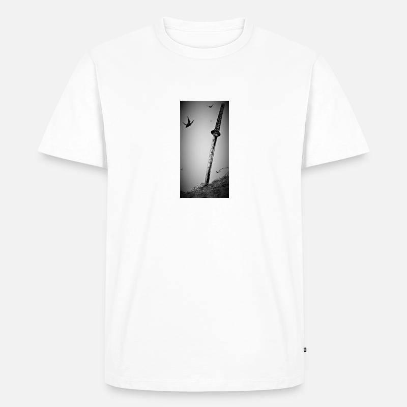 samurai-Schwert - Männer Premium Bio T-Shirt - Weiß
