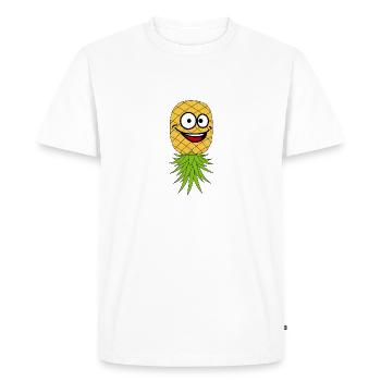 Swinger Gifts | Pineapple Swinging Lifestyle Fun - Men's Premium Organic T-Shirt - white - Front - Nico (187cm)