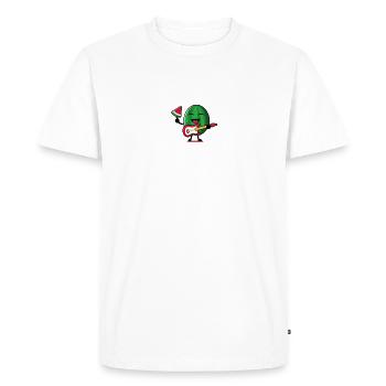 Pastèque qui joue de la guitare électrique - T-shirt Premium bio Homme - blanc - Devant - Nico (187cm)