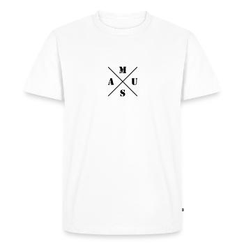 Mouse Logo - Men's Premium Organic T-Shirt - white - Front - Nico (187cm)