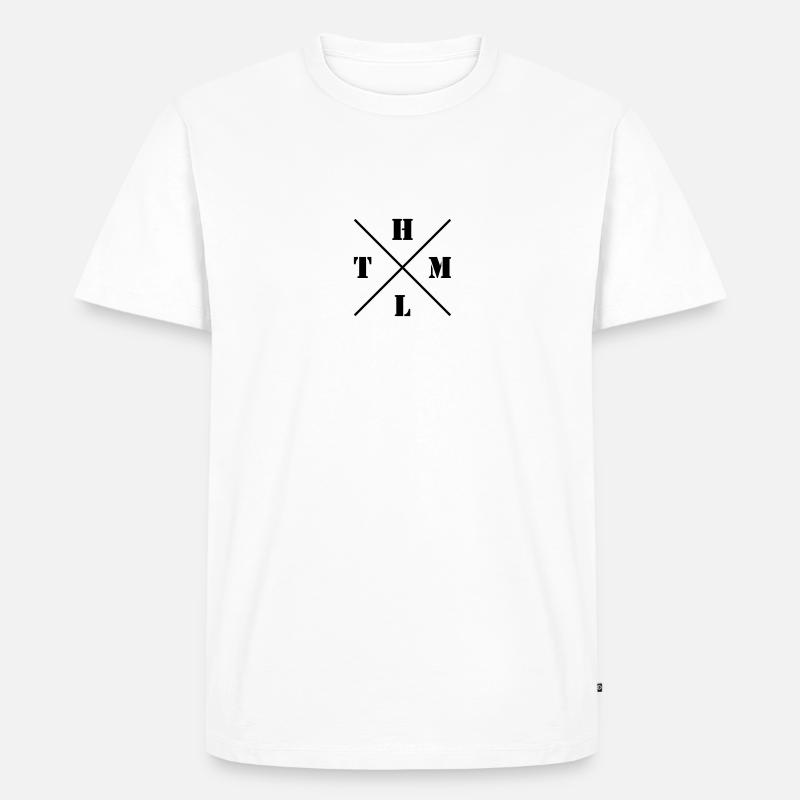 HTML Logo - Men's Premium Organic T-Shirt - white