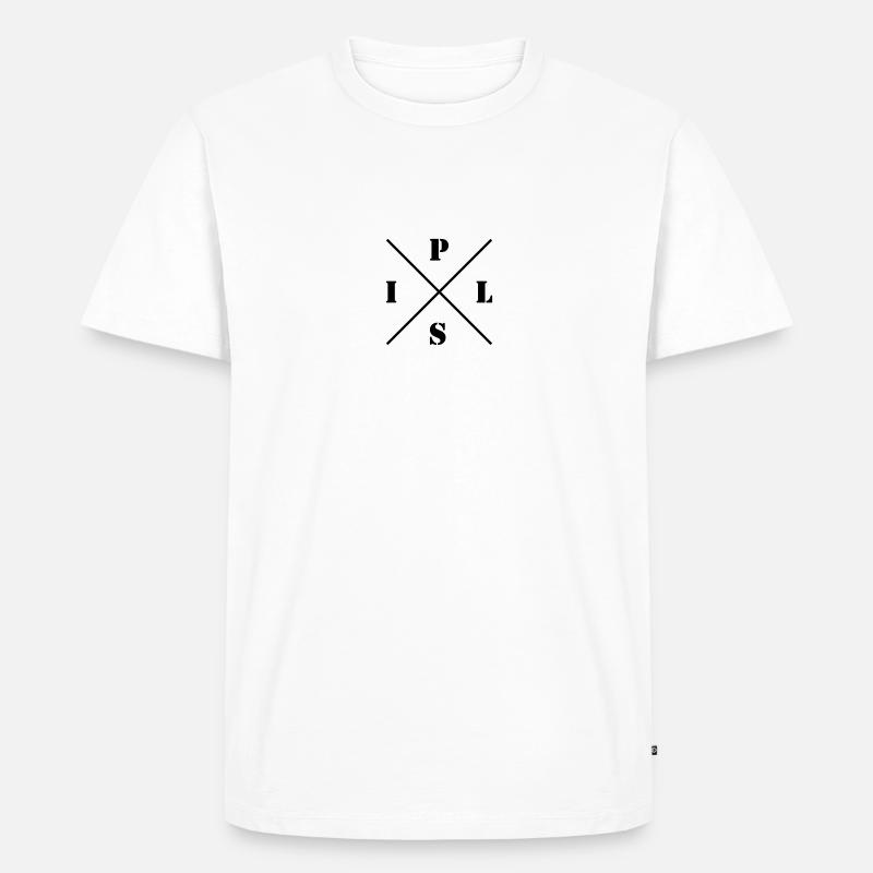 Pils Bier Logo - Männer Premium Bio T-Shirt - Weiß