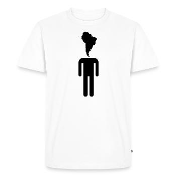 Amérique du Sud - Seule l'Amérique du Sud dans la silhouette de la tête - T-shirt Premium bio Homme - blanc - Devant - Nico (187cm)