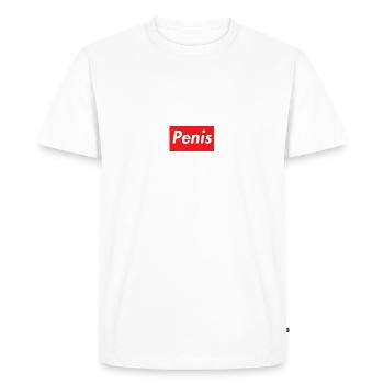 penis - Men's Premium Organic T-Shirt - white - Front - Nico (187cm)