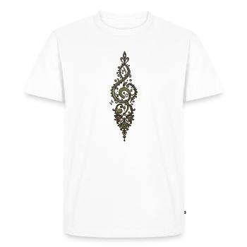 Clé de sol ornée - T-shirt Premium bio Homme - blanc - Devant - Nico (187cm)