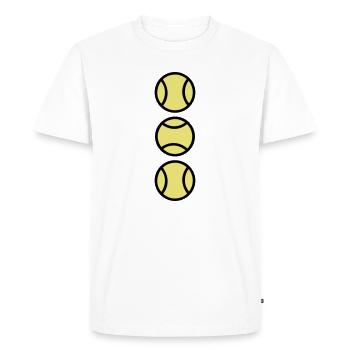 Three Tennis Balls Equipment Retro - Men's Premium Organic T-Shirt - white - Front - Nico (187cm)