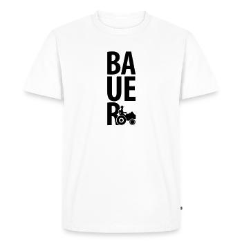 bauer_design_c1 - Men's Premium Organic T-Shirt - white - Front - Nico (187cm)