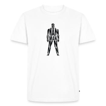 The Power of Man: A Typographical Portrait - Men's Premium Organic T-Shirt - white - Front - Nico (187cm)