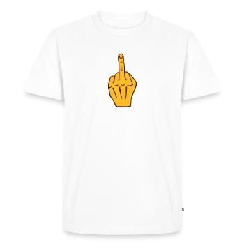 fuck doigt d’honneur - T-shirt Premium bio Homme - blanc - Devant - Nico (187cm)