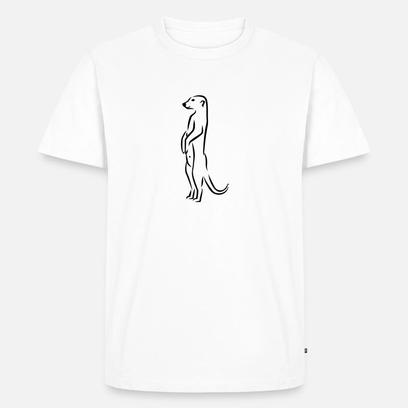 Erdmännchen - Männer Premium Bio T-Shirt - Weiß