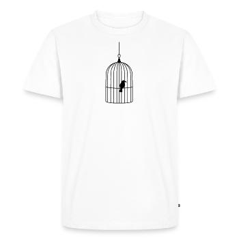 vogelkaefig2 - Men's Premium Organic T-Shirt - white - Front - Nico (187cm)
