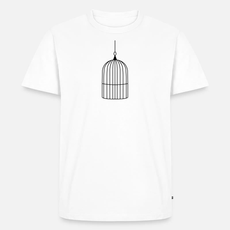 vogelkaefig - Männer Premium Bio T-Shirt - Weiß
