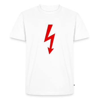 Logo de l’éclair - T-shirt Premium bio Homme - blanc - Devant - Nico (187cm)
