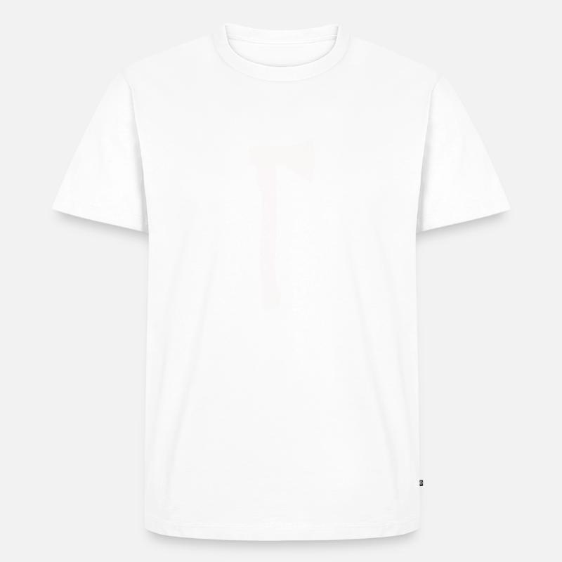 axt silhouette - Männer Premium Bio T-Shirt - Weiß