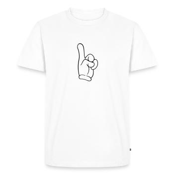 Doigt - T-shirt Premium bio Homme - blanc - Devant - Nico (187cm)