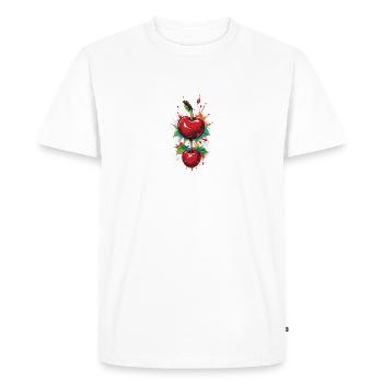 Red Cherry Cherries Cherries Cherry - Men's Premium Organic T-Shirt - white - Front - Nico (187cm)